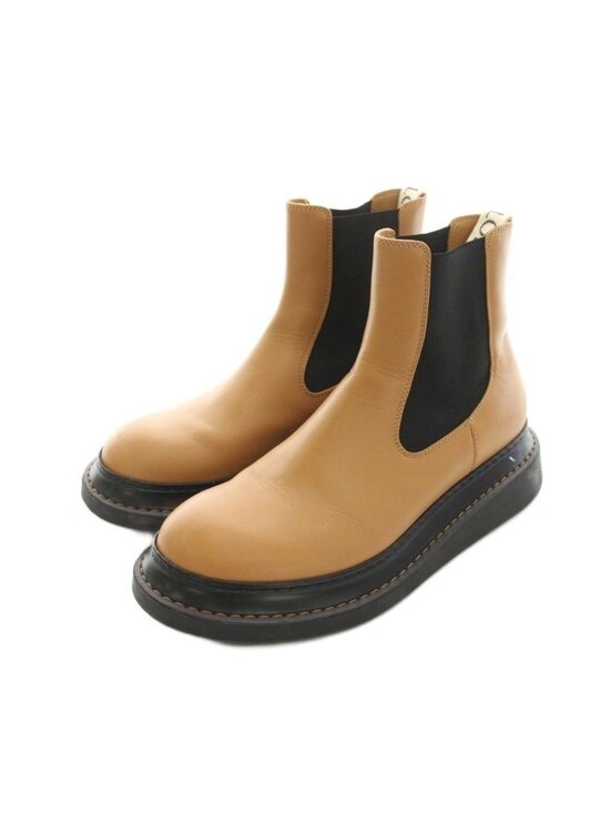Loewe Shoes - Loewe Leather Chelsea Boots Side Gore 37 Brown